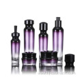 Wholesale High-grade mushroom shape Gradient purple cosmetics electroplating glass bottle/jars with good price